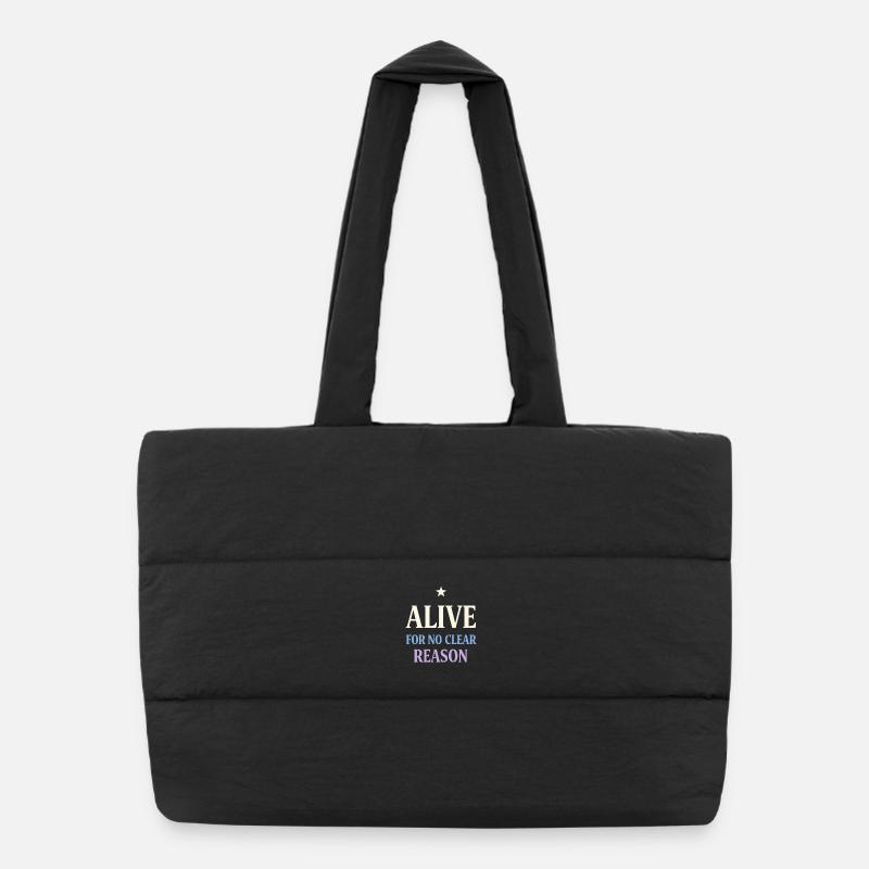 Existential humor, nihilism, humor, Puffer Shopping Bag