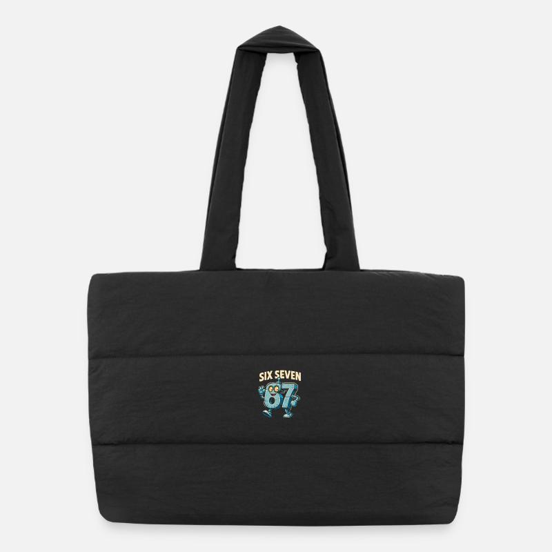 Six Seven 67 Robot Robot Brainrot italien Humour Sac shopping matelassé