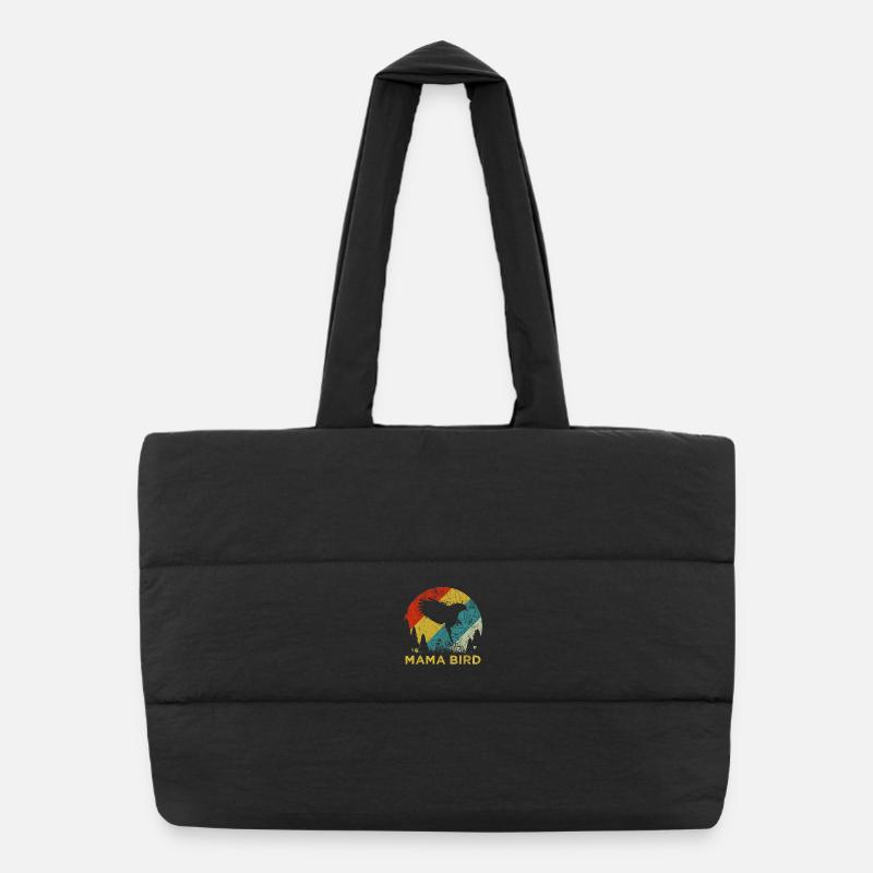 Mama Bird Retro Vintage Mother’s Day Aesthetic Puffer Shopping Bag