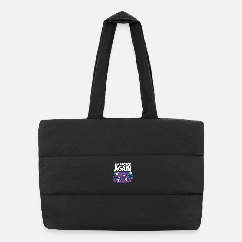 Pieuvre drôle surstimulée Sac shopping matelassé