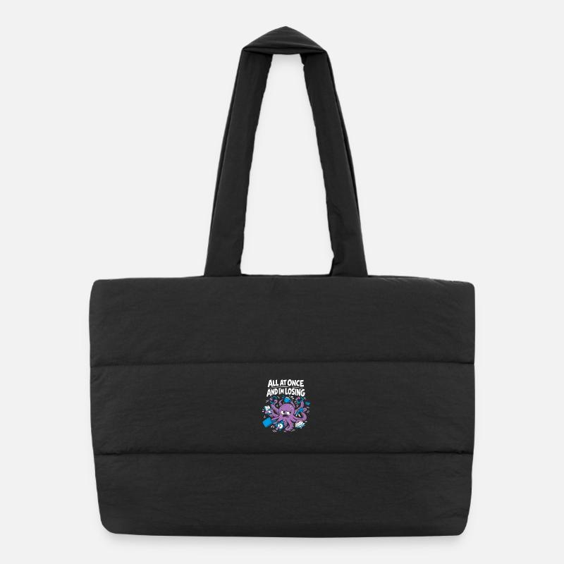 Pieuvre drôle surstimulée Sac shopping matelassé