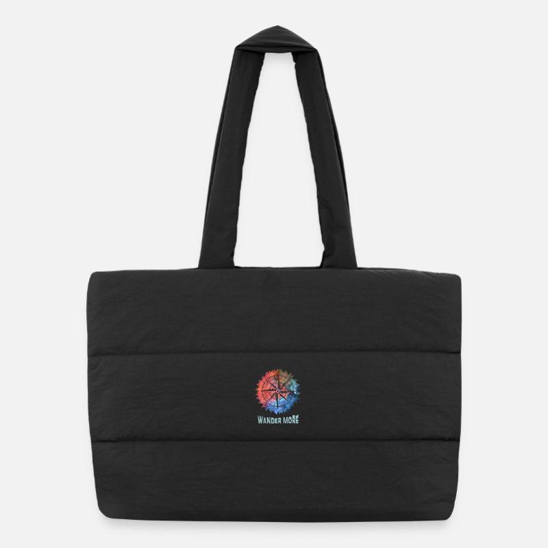 Wander More Compass Tie-Dye Sac shopping matelassé