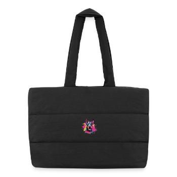 Dog Doberman Pinscher Colorful Splash Art - Puffer Shopping Bag - black - Front