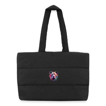Pitbull Dog Splash Art Colorful - Puffer Shopping Bag - black - Front