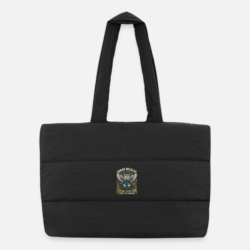 Hibou de la faune urbaine Sac shopping matelassé