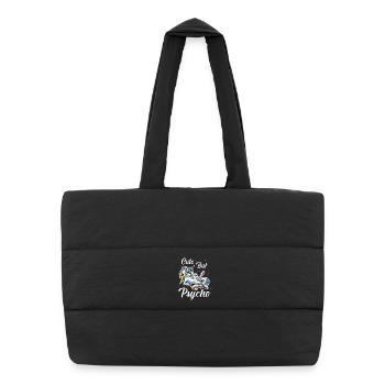 La licorne psychopathe mignonne - Sac shopping matelassé - noir - Devant