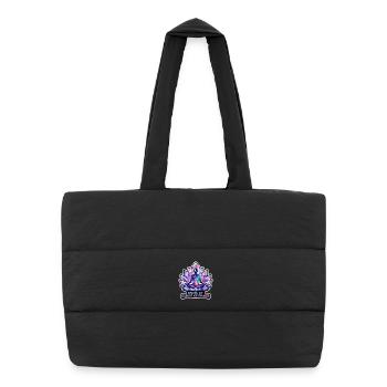 Méditation lunaire, pleine conscience lunaire, spirituel - Sac shopping matelassé - noir - Devant