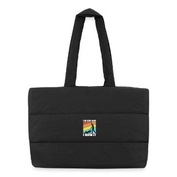 Pelouse (prairie) Tondeuse à gazon - Sac shopping matelassé - noir - Devant