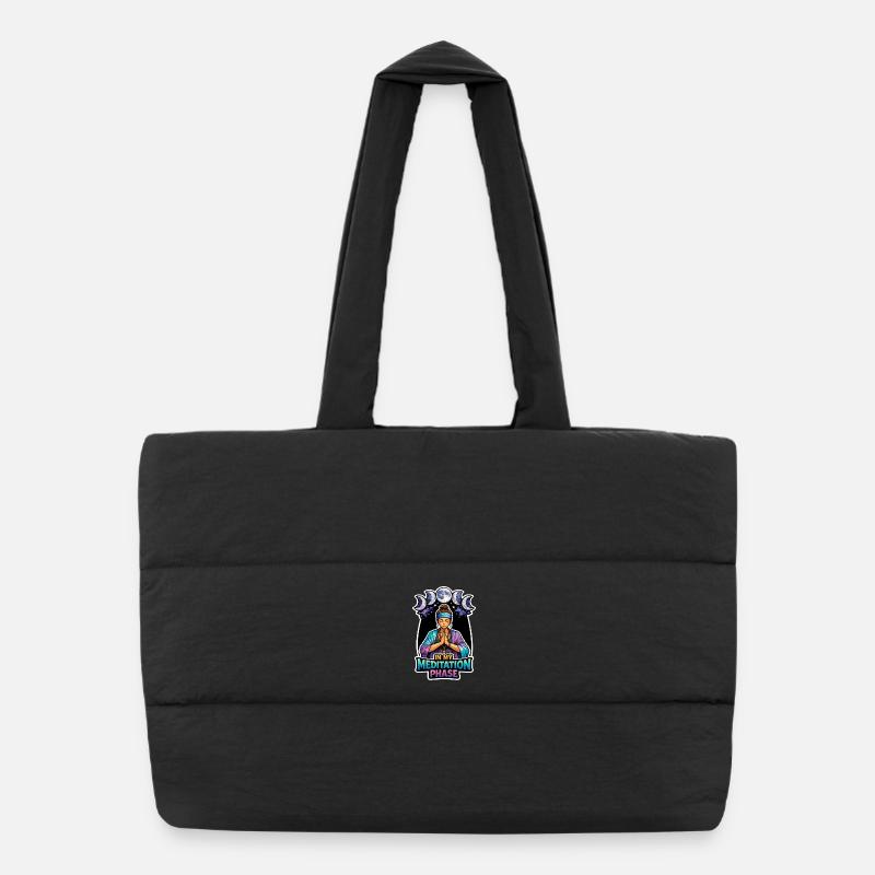 Moon Meditation, Moon Mindfulness, Spiritual Puffer Shopping Bag
