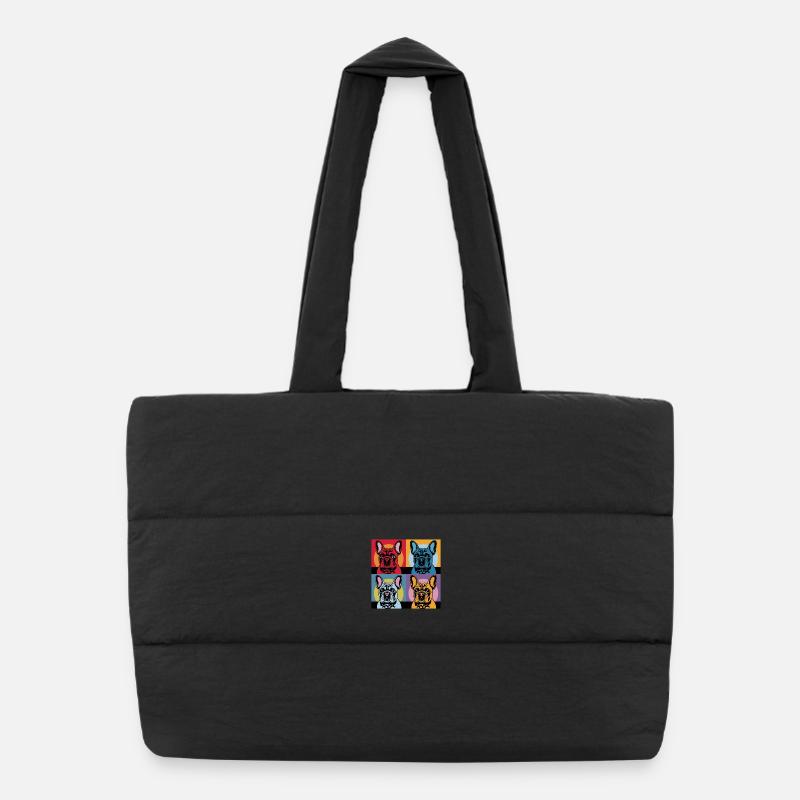 Bouledogues français Pop Art Colorés Sac shopping matelassé