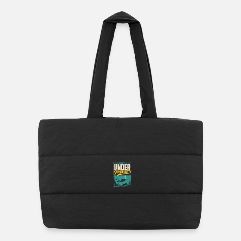 Diver Under Pressure Diving Shirt Puffer Shopping Bag