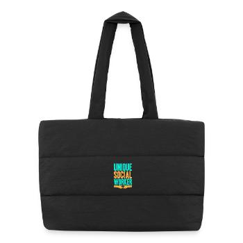 Social Worker Quote Unique Social Work - Puffer Shopping Bag - black - Front