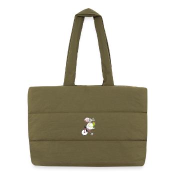 Cute sheep with bike - Puffer Shopping Bag - safari green - Front