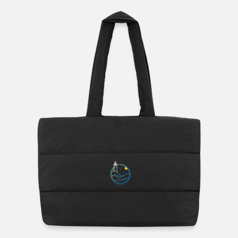 Lighthouse Rubjerg Knude on the dune in Denmark Puffer Shopping Bag