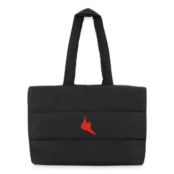 Severed hand and vulgarity (red) - Puffer Shopping Bag - black - Front
