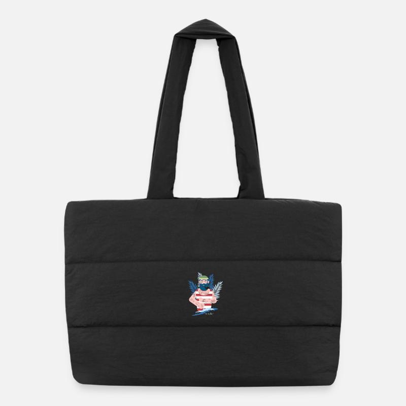 Sailor captain tattoo pipe sea coast moin beard Puffer Shopping Bag