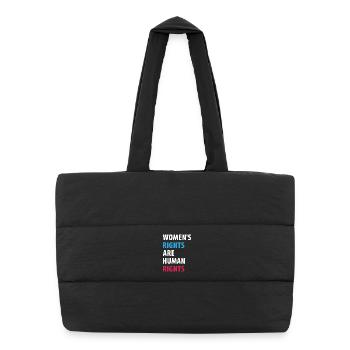 Les droits des femmes sont des droits humains - Sac shopping matelassé - noir - Devant