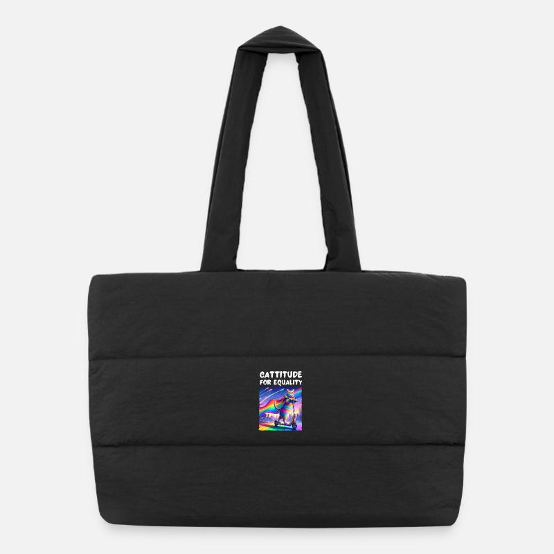 Gay pride. Cattitude for equality Puffer Shopping Bag