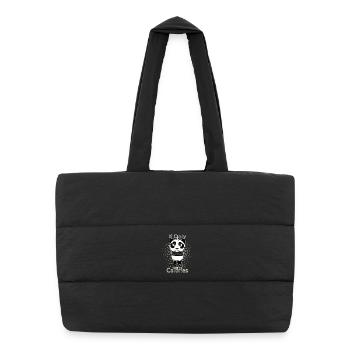 Sarcasme brûle des calories panda drôle - Sac shopping matelassé - noir - Devant