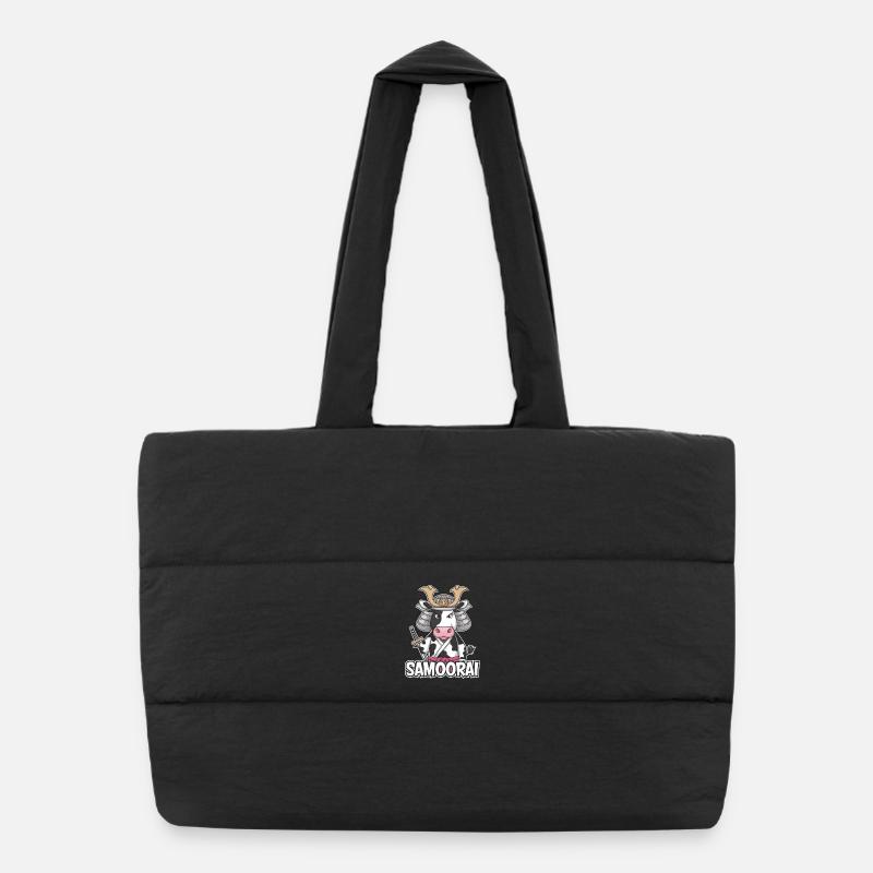 Samoorai: The Warrior Cow - Puffer Shopping Bag - black