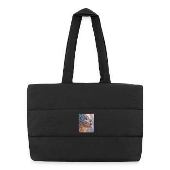 Art du visage de papillon - Sac shopping matelassé - noir - Devant