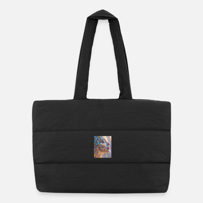 Art du visage de papillon Sac shopping matelassé