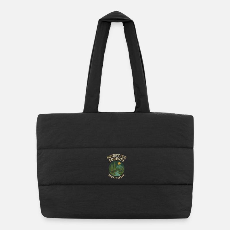 Protection de la forêt motif nature Sac shopping matelassé