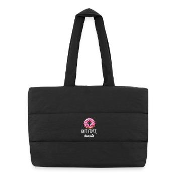 Donut Kawaii D'abord les Donuts - Sac shopping matelassé - noir - Devant