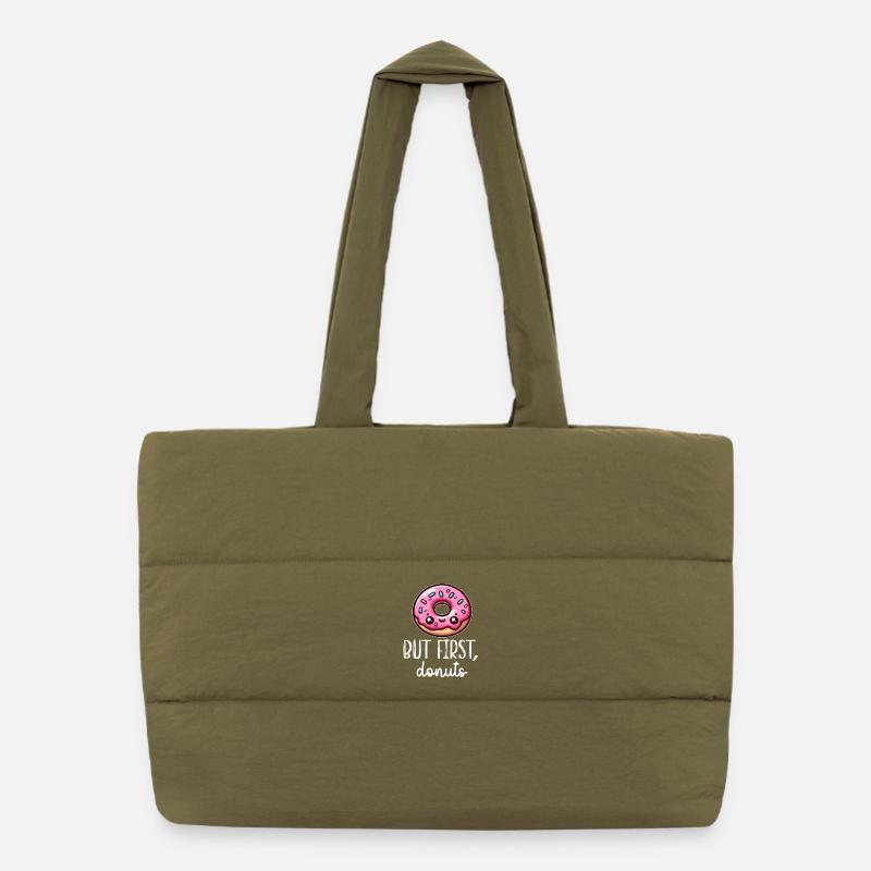Kawaii Donut First Donuts Puffer Shopping Bag
