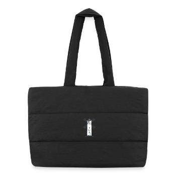 Świnoujście Lighthouse, Hand Drawing Poland - Puffer Shopping Bag - black - Front