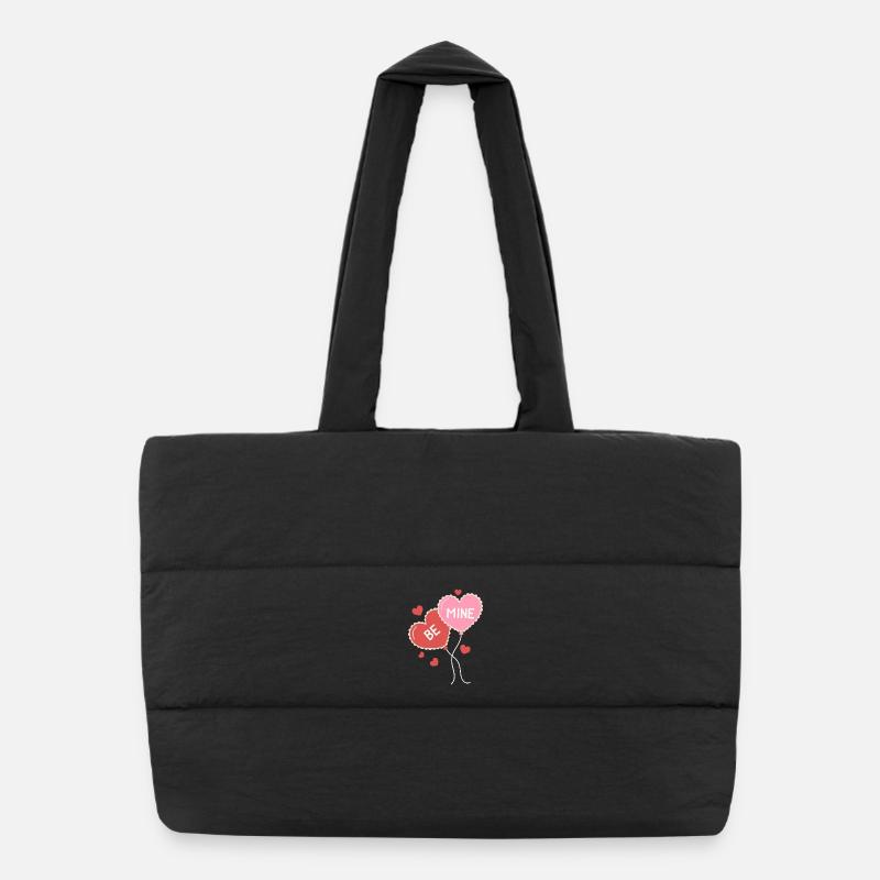 Be Mine - message d'amour - Sac shopping matelassé - noir