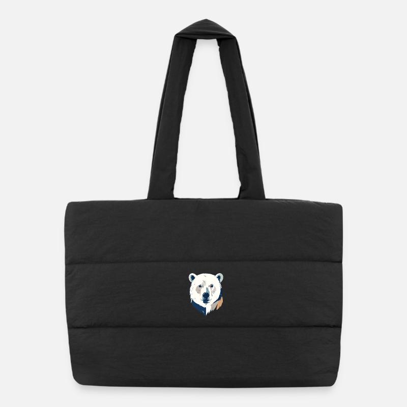 Polarbär Eisbär Kopf Zeichnung Kopfdesign Motiv Puffer-Einkaufstasche