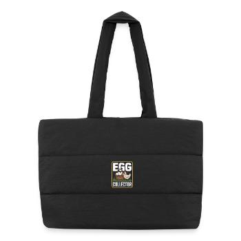 Eggs Collector Chicken Keeper Chicken - Puffer Shopping Bag - black - Front