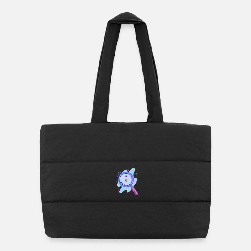 Searching for the brain with a magnifying glass - Puffer Shopping Bag - black
