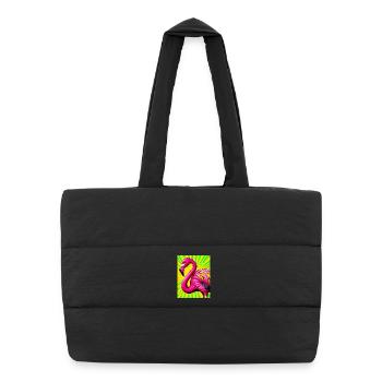 Flamant - Sac shopping matelassé - noir - Devant