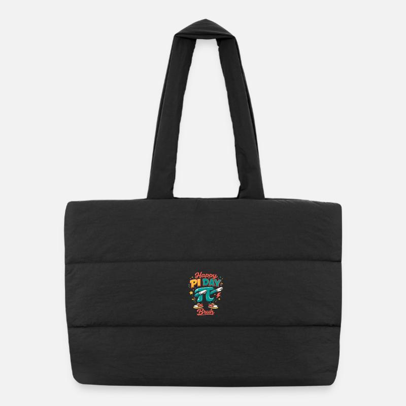 Happy Pi Day Bruh Dabbing Pi Math Saying Retro Puffer Shopping Bag