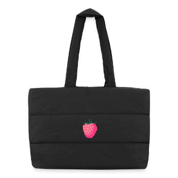 Raspberry fruit - Puffer Shopping Bag - black - Front