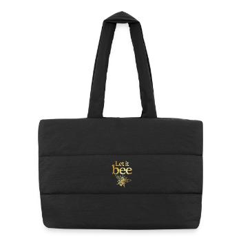 Let it Bee (Vintage/Goldgelb) Biene Imkerei Imker - Puffer-Einkaufstasche - Schwarz - Vorne