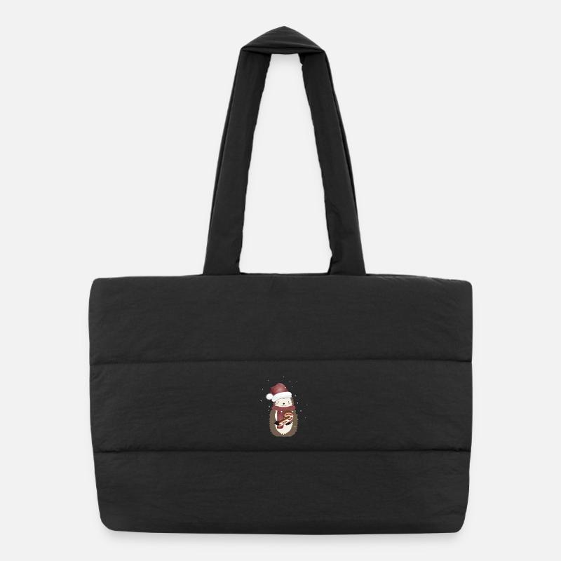 hérisson doré pour Noël avec de la canne à sucre Sac shopping matelassé