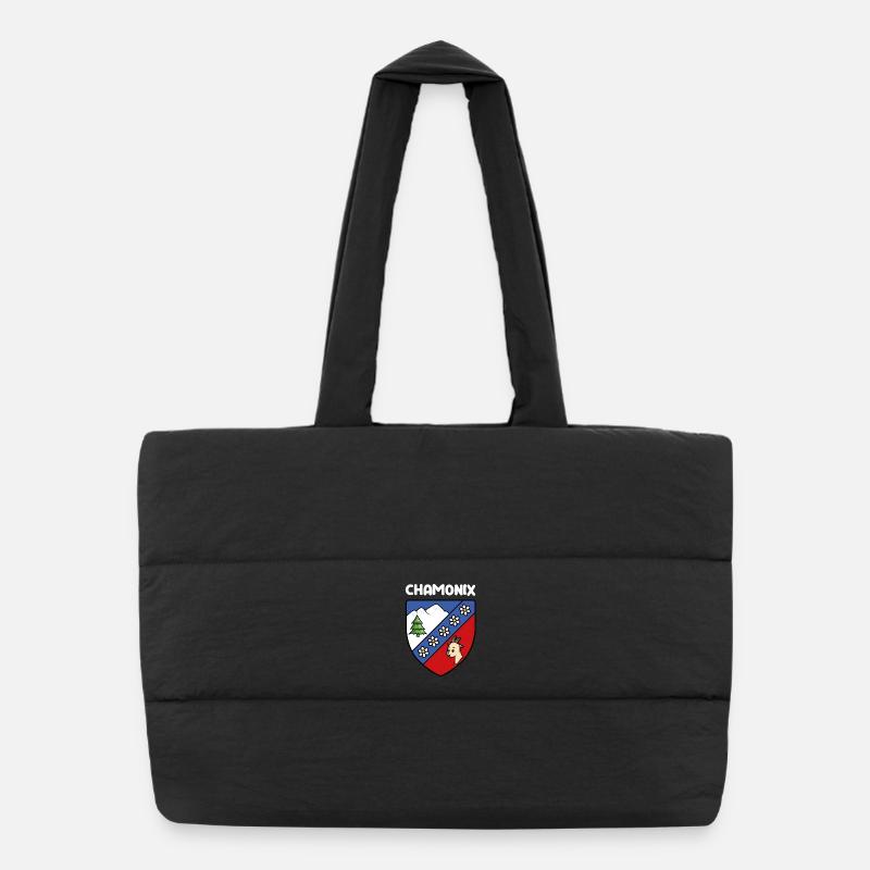 Flag Mignon Chamonix Mont Blanc Haute Savoie Puffer Shopping Bag