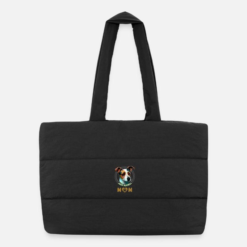 Jack Russell Mom - Sac shopping matelassé - noir