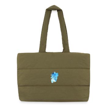 Rollstuhlsymbol mit blauem Hintergrund # - Puffer-Einkaufstasche - safari Green - Vorne