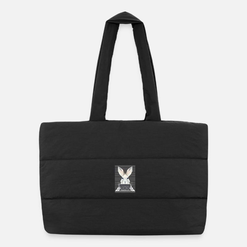 Rabbit Mugshot – L’humour du lapin en géométrie Sac shopping matelassé