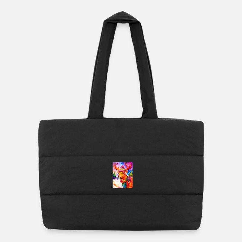 Renne avec chapeau à pompon Sac shopping matelassé