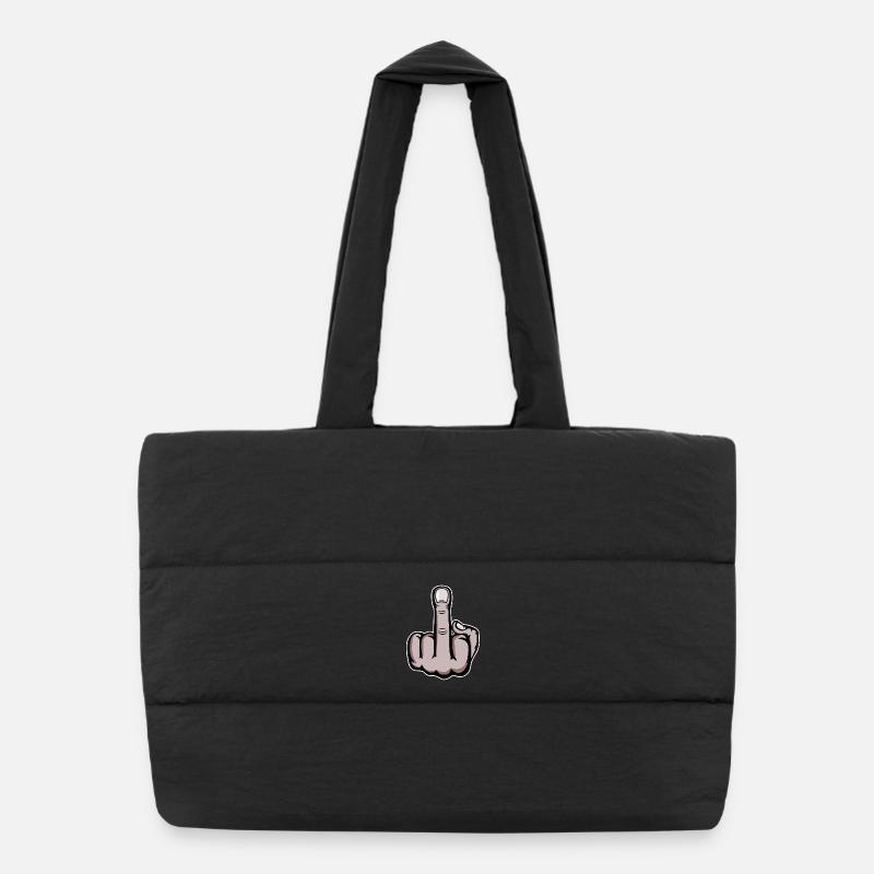Doigt du milieu Conception de doigt puant Sac shopping matelassé