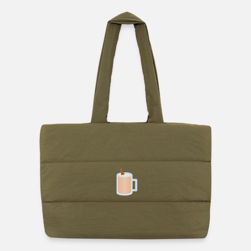 Chai Latte Becher Illustration Puffer-Einkaufstasche
