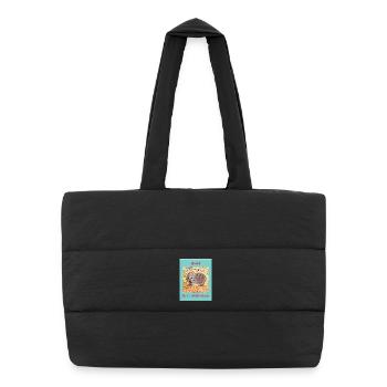Wombat Shelter Seeker Illustration - Puffer Shopping Bag - black - Front