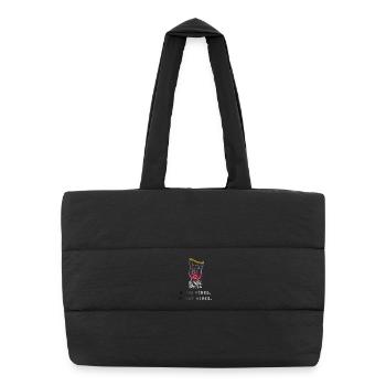 ROCK & ROLL – Design musical urbain - Sac shopping matelassé - noir - Devant