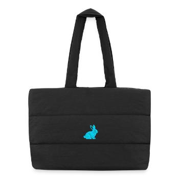 Cyber Rabbit Circuit Board Tech Vector - Puffer Shopping Bag - black - Front
