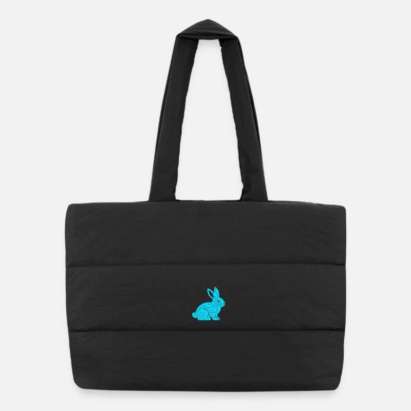 Cyber Rabbit Circuit Board Tech Vector Sac shopping matelassé